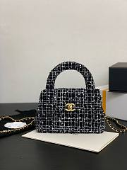 	 Chanel Kelly 23K Tweed Small Black Bag - 19x13x7cm - 4