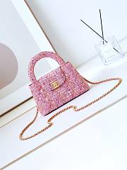 	 Chanel Kelly 23K Tweed Small Pink Bag - 19x13x7cm - 1