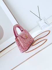 	 Chanel Kelly 23K Tweed Small Pink Bag - 19x13x7cm - 6