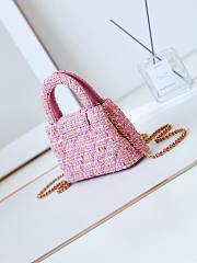 	 Chanel Kelly 23K Tweed Small Pink Bag - 19x13x7cm - 3