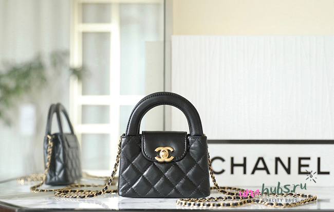 	 Chanel Kelly 23K Mini Black Bag - 8.5x12.5x4cm - 1