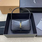 	 YSL Le 5 A 7 Mini Shoulder Bag in Black Crocodile Leather - 19x11.5x4.5cm - 1