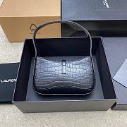 	 YSL Le 5 A 7 Mini Shoulder Bag in Black Crocodile Leather - 19x11.5x4.5cm - 3