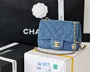 Chanel Flap Bag Denim Dark Blue - 17cm - 5