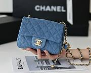 Chanel Flap Bag Denim Dark Blue - 17cm - 4