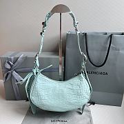 Balenciaga Le Cagole Small In Blue Crocodile Leather - 26x16x10cm - 5