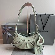 	 Balenciaga Le Cagole Small In Green Leather - 26x16x10cm - 1