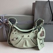 	 Balenciaga Le Cagole Small In Green Leather - 26x16x10cm - 4