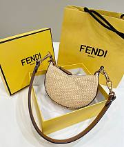 Fendi Fendigraphy In Woven Natural Straw - 16.5x14x5cm - 2