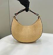 	 Fendi Fendigraphy In Woven Natural Straw - 29x24.5x10cm - 1