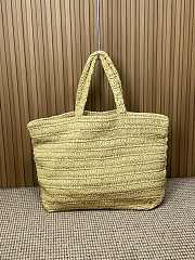 YSL RIVE GAUCHE TOTE BAG IN RAFFIA AND LEATHER - 38×35×14.5cm - 5