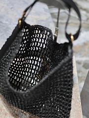 YSL Oxalis Black Raffia Tote - 37×40×3cm - 3