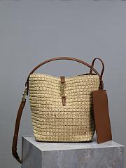 YSL Le 37 Raffia Beige Tote - 20×25×16cm - 1