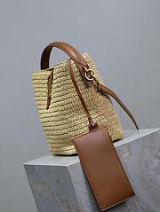 YSL Le 37 Raffia Beige Tote - 20×25×16cm - 4