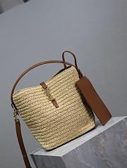 YSL Le 37 Raffia Beige Tote - 20×25×16cm - 3