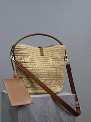 YSL Le 37 Raffia Beige Tote - 20×25×16cm - 2