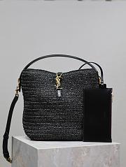 	 YSL Le 37 Raffia Black Tote - 20×25×16cm - 1