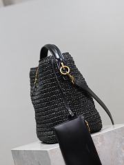 	 YSL Le 37 Raffia Black Tote - 20×25×16cm - 2