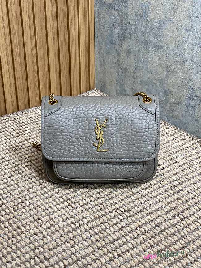 	 YSL Niki Grey Shoulder Bag - 22×16×12cm - 1