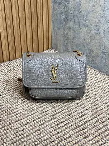 	 YSL Niki Grey Shoulder Bag - 22×16×12cm