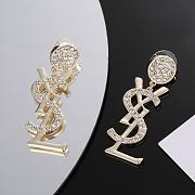 YSL Logo Earrings - 4
