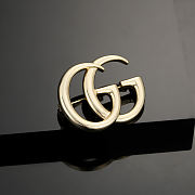 Gucci GG Gold Brooch - 1