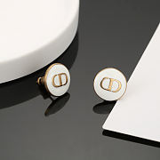 Dior CD White Stud Earrings - 5