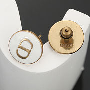 Dior CD White Stud Earrings - 4