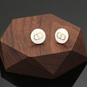 Dior CD White Stud Earrings - 3