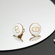 Dior CD White Stud Earrings - 2