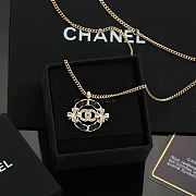 Chanel Black Circle Pendant Necklace - 1