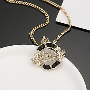 Chanel Black Circle Pendant Necklace - 6