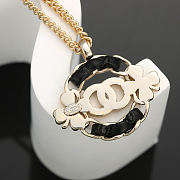 Chanel Black Circle Pendant Necklace - 3