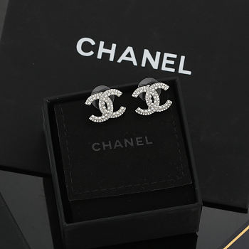 Chanel Black & Diamond CC Earrings