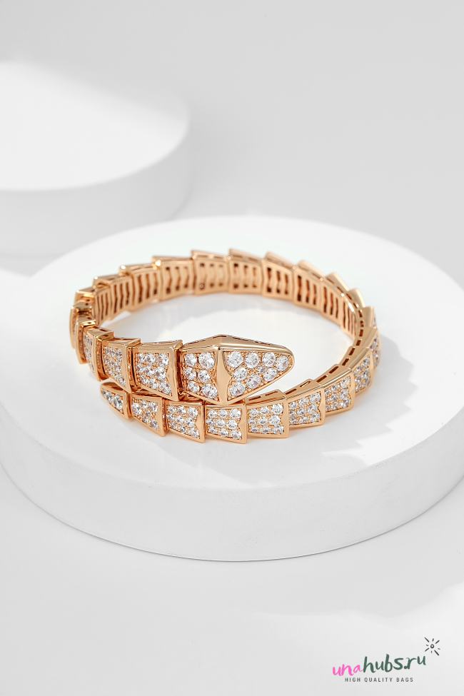 Bvlgari Gold and Diamond Serpenti Viper Bracelet - 1