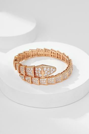 Bvlgari Gold and Diamond Serpenti Viper Bracelet