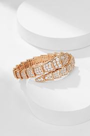 Bvlgari Gold and Diamond Serpenti Viper Bracelet - 4