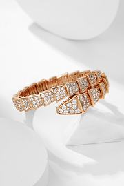 Bvlgari Gold and Diamond Serpenti Viper Bracelet - 3