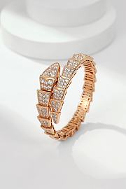 Bvlgari Gold and Diamond Serpenti Viper Bracelet - 2