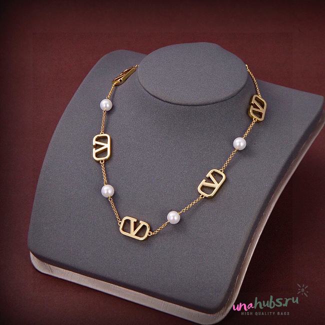 Valentino Vlogo Pearl Necklace - 1