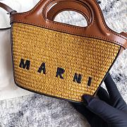 Marni Tropical Summer Micro raffia brown tote - 15*11*10CM - 2