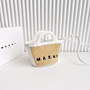 	 Marni Tropical Summer Micro raffia white tote - 5