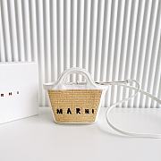 	 Marni Tropical Summer Micro raffia white tote - 4