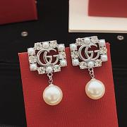 Gucci Drop Earrings With Diamond and Pearl  - 3