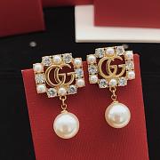 Gucci Drop Earrings With Diamond and Pearl  - 2