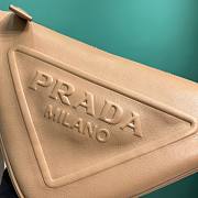 Prada Triangle leather shoulder bag Sand Beige - 26x14x12cm - 4