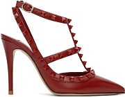 Valentino Garavani Red Caged Rockstud Heels - 4