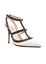 Valentino Garavani Black&White Caged Rockstud Heels - 1