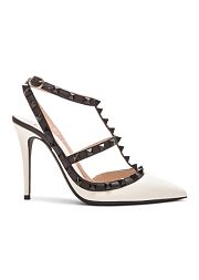 Valentino Garavani Black&White Caged Rockstud Heels - 3