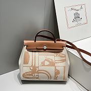 Hermès Herbag Zip PM 31 Brides de Gala Toile H Berline Natural Sable Palladium Hardware - 1